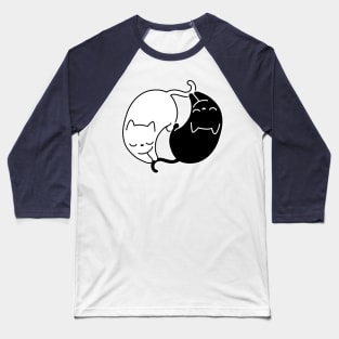 Yin Yang Cat Sisters Baseball T-Shirt